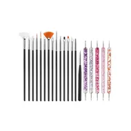 31Pcs Nail Art Brush Design Tip Painting Drawing Carving Dotting Pen FlatFan Liner Acrylic Gel UV Polish Manicure Tools - White 322