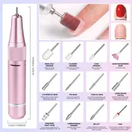 35000 RPM Professional Electric Nail Drill Set Rechargeable Nail File with Accessories Low Noise Gel Nail Polish Sander Nail Art Tools 296