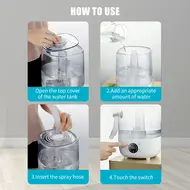 ​4L Bedroom Humidifier Ultrasonic Humidifier Aroma Diffuser Touch Control Buttons with LCD Screen Remote Control Extra Long Hose Nozzle Ultra Silent Timer 3 Mist Modes Auto Standby 347