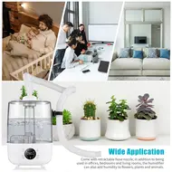 ​4L Bedroom Humidifier Ultrasonic Humidifier Aroma Diffuser Touch Control Buttons with LCD Screen Remote Control Extra Long Hose Nozzle Ultra Silent Timer 3 Mist Modes Auto Standby 347