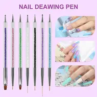 ​Pen 9pcs Double end  Nail Art Brush Design Tip Painting Drawing Carving Dotting Pen FlatFan Liner Acrylic Gel UV Polish Manicure Tools 319
