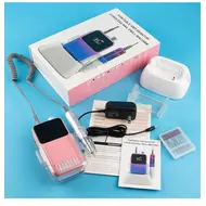 Professional Electric Nail Drill Machine 35000RPM Rechargeable Nail File Nails Accessories Gel Nail Polish Sander Low Noise - White 284