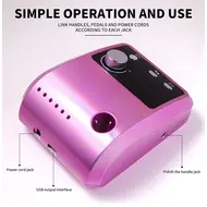 45000RPM Professional Nail Drilling Machine with Base Large LCD Screen Electric Manicure Polisher Nail Sander Salon Tool - White 270