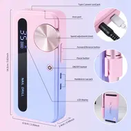 35000 RPM Professional Electric Nail Drill Set Rechargeable Nail File with Accessories Low Noise Gel Nail Polish Sander Nail Art Tools 296