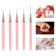 5 Sizes Nail Art Pens brushes Nail Art Tool Set for Long Lines Nail Drawing Pen for Home Use and Professional Nail Salon Design - White 307