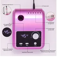 45000RPM Professional Nail Drilling Machine with Base Large LCD Screen Electric Manicure Polisher Nail Sander Salon Tool - White 270