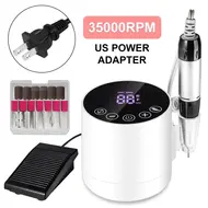 35000RPM Nail Drill Machine Foot Pedal Electric Nail Pedicure File Manicure Salon Polishing Milling Low Noise Armor Removal Tool - Red 278