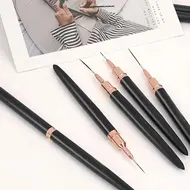 5pcs Professional Nail Art Liners Striping Brushes Tool Ultra-thin Line Detail Drawing Painting Brushes Manicure Pen Tools - Pink 328
