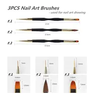 31Pcs Nail Art Brush Design Tip Painting Drawing Carving Dotting Pen FlatFan Liner Acrylic Gel UV Polish Manicure Tools - White 322