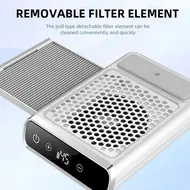 4500RPM Fan Speed LCD Touch Screen Rechargeable Nail Art Vacuum Cleaner with Hand Pads Nail Duster Nail Fan Nail Art Machine 257