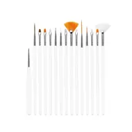 31Pcs Nail Art Brush Design Tip Painting Drawing Carving Dotting Pen FlatFan Liner Acrylic Gel UV Polish Manicure Tools - White 322