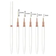 5pcs Professional Nail Art Liners Striping Brushes Tool Ultra-thin Line Detail Drawing Painting Brushes Manicure Pen Tools - 	White 29000326
