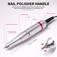 45000RPM Professional Nail Drilling Machine with Base Large LCD Screen Electric Manicure Polisher Nail Sander Salon Tool - White 270