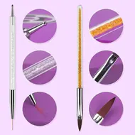 ​Pen 9pcs Double end  Nail Art Brush Design Tip Painting Drawing Carving Dotting Pen FlatFan Liner Acrylic Gel UV Polish Manicure Tools 319