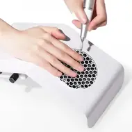 40W Nail Dust Collector Nail Dust Vacuum Cleaner with 2 Dust Collecting Bags, Suction Fan for Manicure Salon Tools - White 243