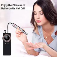 35000RPM Nail Drill Grinding Machine Low Noise Nail Polisher Kit Nail Sander Head Sander Tool Manicure Polishing Machine - Silver 288