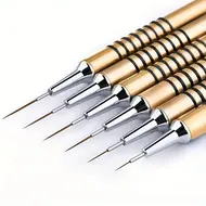 6 Size Nail Art Liner Brushes 5/7/9/11/20/25mm Painting Nail Art Brush Dotting Drawing Tool Long Lines Thin Details Manicure Pen - Blue 313
