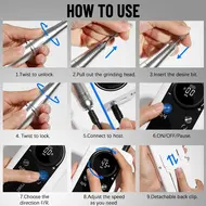 ​45000RPM Electric Nail Drill Machine With LCD Display Low Noise Rechargeable Manicure Machine For Polishing Gel Nail Polish - Pink 300