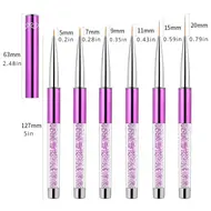 5/7/9/11/15/20mm Nail Art Liner Brushes Painting Flower French Stripes Line Grid UV Gel Pen Crystal Rhinestone Acrylic Tools 317
