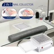 13W Nail Vacuum Extractor Built-in Desktop Nail Dust Collector, 12V Gel Nails Manicure Vacuum Cleaner 245