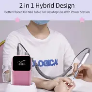 Professional Electric Nail Drill Machine 35000RPM Rechargeable Nail File Nails Accessories Gel Nail Polish Sander Low Noise - White 284