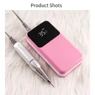 Professional Electric Nail Drill Machine 35000RPM Rechargeable Nail File Nails Accessories Gel Nail Polish Sander Low Noise - White 284