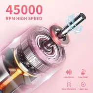 45000RPM Electric Professional Nail Drill Machine Portable Rechargeable Low Noise Nail Sander File for Manicure Salon Tool - Pink 298