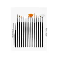 31Pcs Nail Art Brush Design Tip Painting Drawing Carving Dotting Pen FlatFan Liner Acrylic Gel UV Polish Manicure Tools - White 322