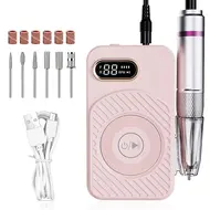 45000RPM Electric Professional Nail Drill Machine Portable Rechargeable Low Noise Nail Sander File for Manicure Salon Tool - Pink 298