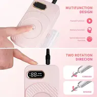 45000RPM Electric Professional Nail Drill Machine Portable Rechargeable Low Noise Nail Sander File for Manicure Salon Tool - Pink 298