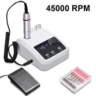 45000RPM Professional Nail Drilling Machine with Base Large LCD Screen Electric Manicure Polisher Nail Sander Salon Tool - White 270