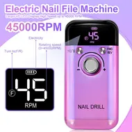 ​45000RPM Electric Nail Drill Machine Professional Nail Drills for Gel Nails Polish Rechargeable Portable Nail File Manicure Tool - White 303