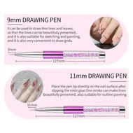 5/7/9/11/15/20mm Nail Art Liner Brushes Painting Flower French Stripes Line Grid UV Gel Pen Crystal Rhinestone Acrylic Tools 317