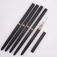 5pcs Professional Nail Art Liners Striping Brushes Tool Ultra-thin Line Detail Drawing Painting Brushes Manicure Pen Tools - Black 324