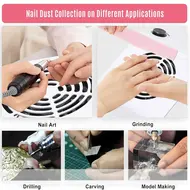 40W Nail Dust Collector Nail Dust Vacuum Cleaner with 2 Dust Collecting Bags, Suction Fan for Manicure Salon Tools - White 243