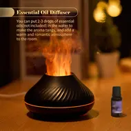 ​Flame Mist Humidifier Aromatherapy Essential Oil Diffuser with 7 Color Nightlight Silent Auto Off USB Humidifier for Home Office Bedroom Room 344