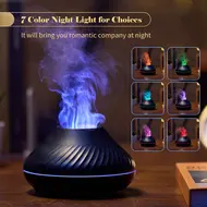​Flame Mist Humidifier Aromatherapy Essential Oil Diffuser with 7 Color Nightlight Silent Auto Off USB Humidifier for Home Office Bedroom Room 344
