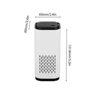 Home Bedroom Portable Car Negative Ion Air Purifier with Atmosphere Light Touch Control Type-C Power Supply Small Travel Office Living Room Air Purifier - White 334