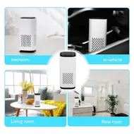Home Bedroom Portable Car Negative Ion Air Purifier with Atmosphere Light Touch Control Type-C Power Supply Small Travel Office Living Room Air Purifier - White 334