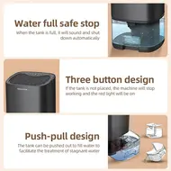 Home Dehumidifier 34 OZ Water Tank Portable Small Dehumidifier for Bedroom Bathroom Basement Silent with Auto Shut Off 7 Colours RGB LED Light 346