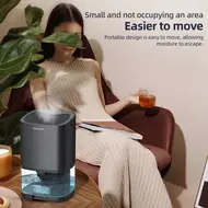 Home Dehumidifier 34 OZ Water Tank Portable Small Dehumidifier for Bedroom Bathroom Basement Silent with Auto Shut Off 7 Colours RGB LED Light 346