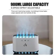 Portable Dynamic Desk Humidifier 900ml Aromatherapy Essential Oil Diffuser with 7 Color Lights for Bedroom Office Travel 342