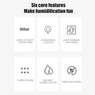 Portable Dynamic Desk Humidifier 900ml Aromatherapy Essential Oil Diffuser with 7 Color Lights for Bedroom Office Travel 342