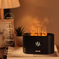 Simulation flame mist humidifier 2 brightness nightlight silent cool desktop USB humidifier 343