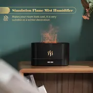 Simulation flame mist humidifier 2 brightness nightlight silent cool desktop USB humidifier 343
