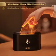 Simulation flame mist humidifier 2 brightness nightlight silent cool desktop USB humidifier 343