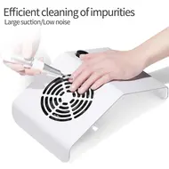 40W Nail Dust Collector Nail Dust Vacuum Cleaner with 2 Dust Collecting Bags, Suction Fan for Manicure Salon Tools - White 243