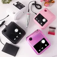 45000RPM Professional Nail Drilling Machine with Base Large LCD Screen Electric Manicure Polisher Nail Sander Salon Tool - White 270
