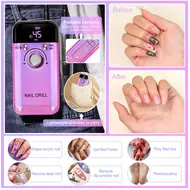 ​45000RPM Electric Nail Drill Machine Professional Nail Drills for Gel Nails Polish Rechargeable Portable Nail File Manicure Tool - White 303