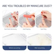 13W Nail Vacuum Extractor Built-in Desktop Nail Dust Collector, 12V Gel Nails Manicure Vacuum Cleaner 245